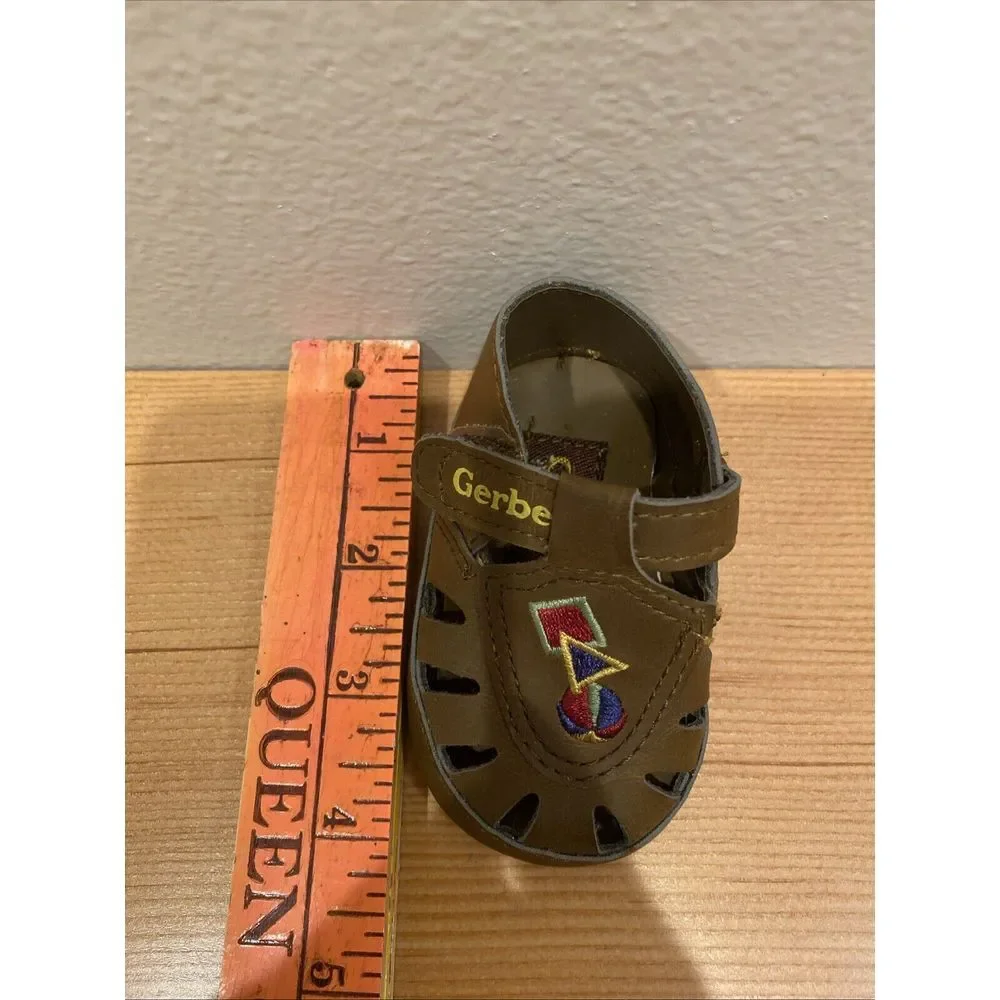 Vintage Gerber Infant Shoes Crib‎ Shoes Brown